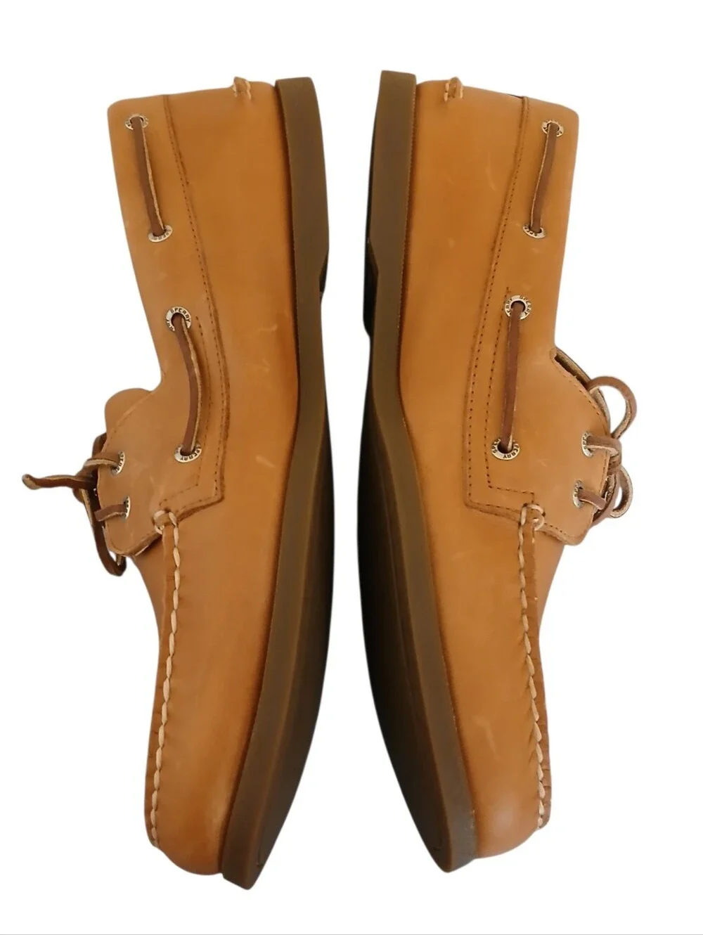NWOB SPERRY Authentic Original 2 Eye Leather Boat Shoes Men's 15 Tan Topsider